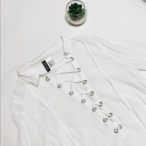 White Tie Up Blouse